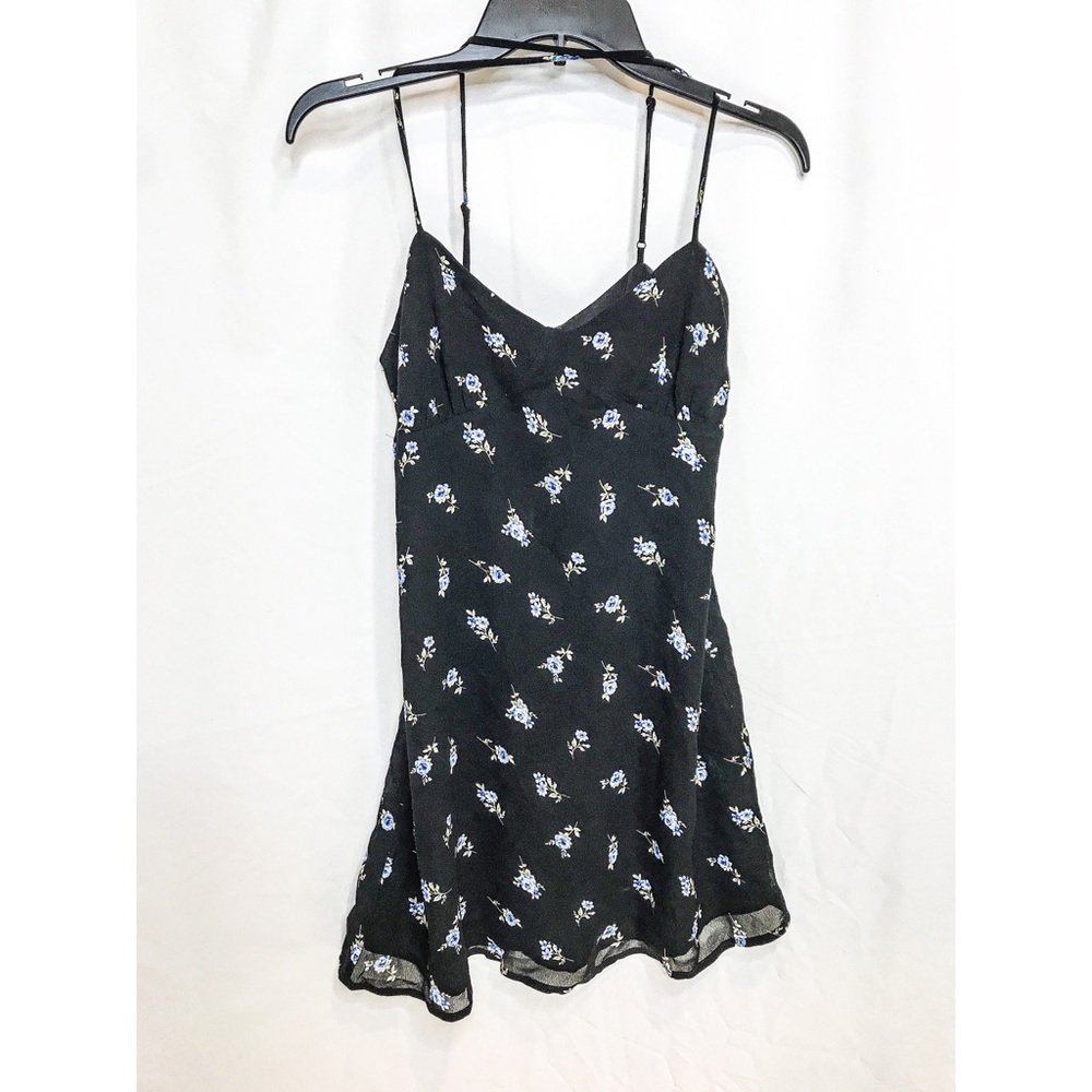 Black strapped floral dress